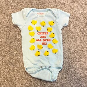 Sara Kety Light Blue Bodysuit with Yellow Chicks